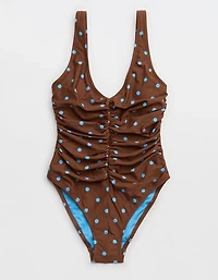 Aerie Ruched Full Coverage One Piece Swimsuit