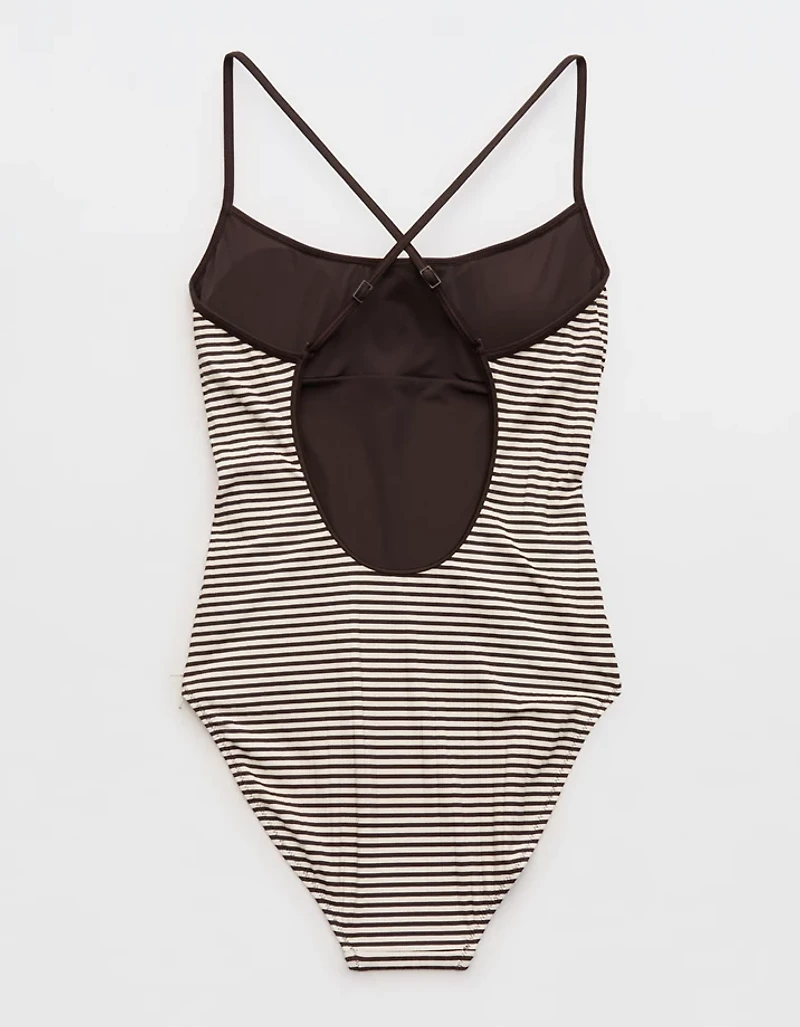 Aerie Ribbed Scoop Binding Full Coverage One Piece Swimsuit