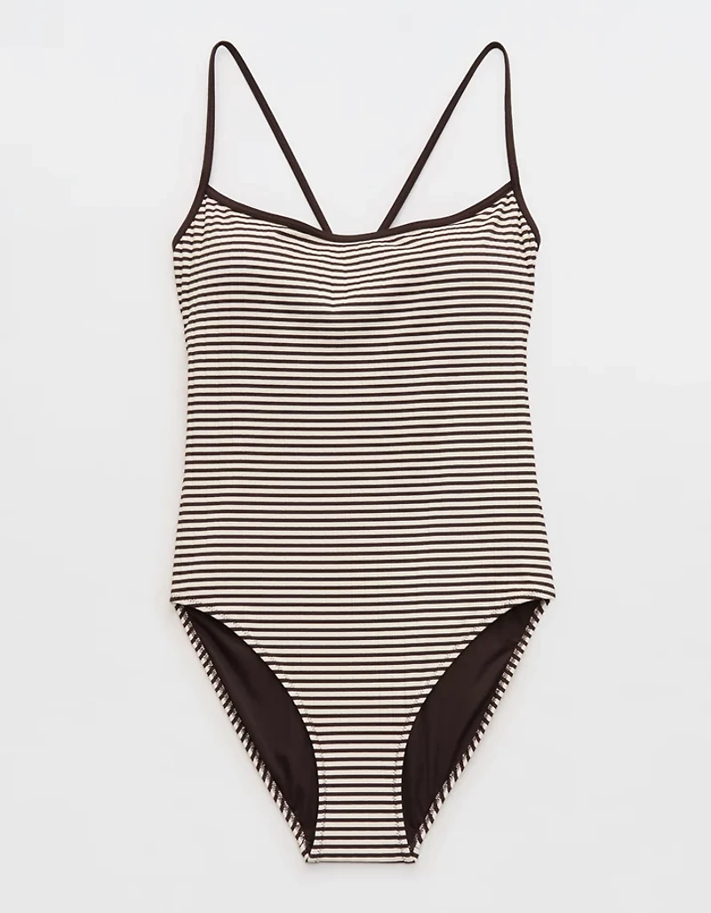 Aerie Ribbed Scoop Binding Full Coverage One Piece Swimsuit