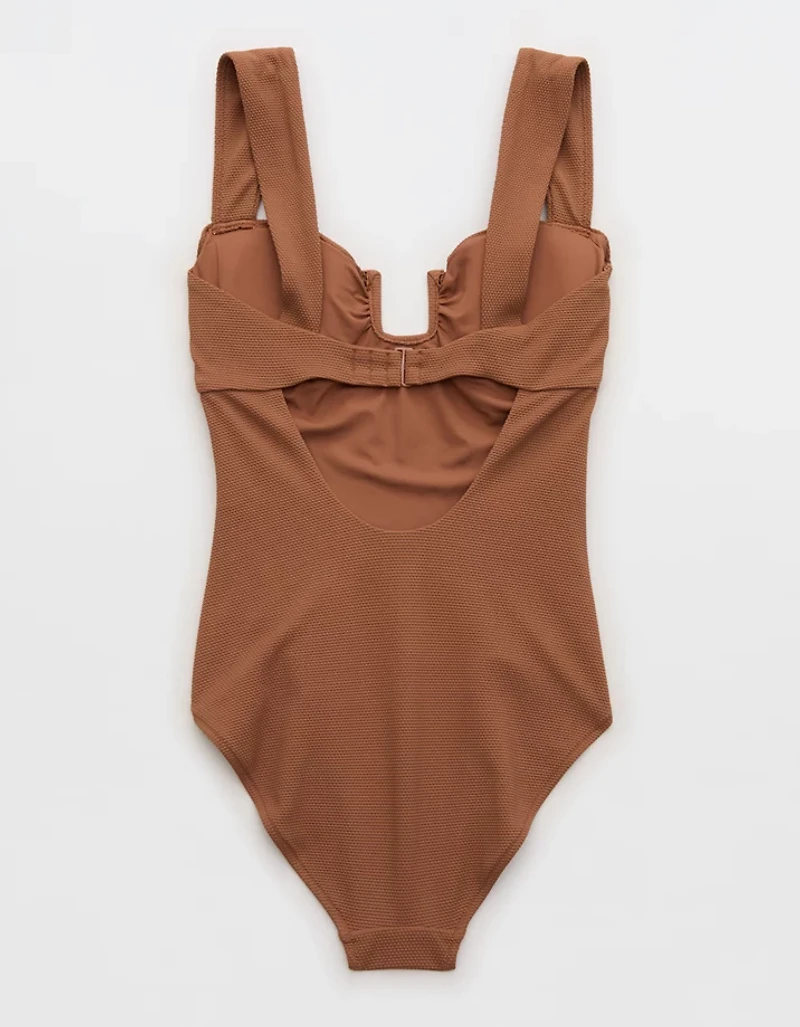 Aerie Pique Full Coverage One Piece Swimsuit