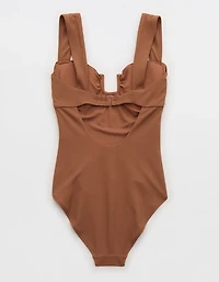 Aerie Pique Full Coverage One Piece Swimsuit