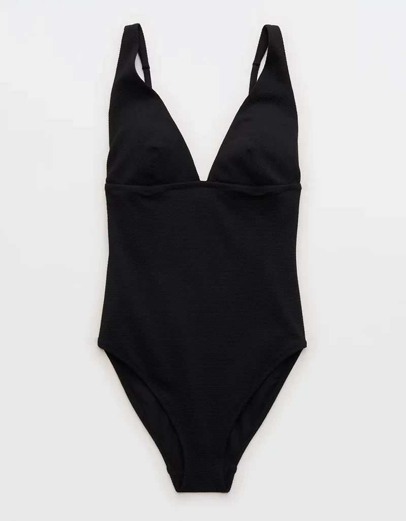 Aerie Pique Full Coverage One Piece Swimsuit