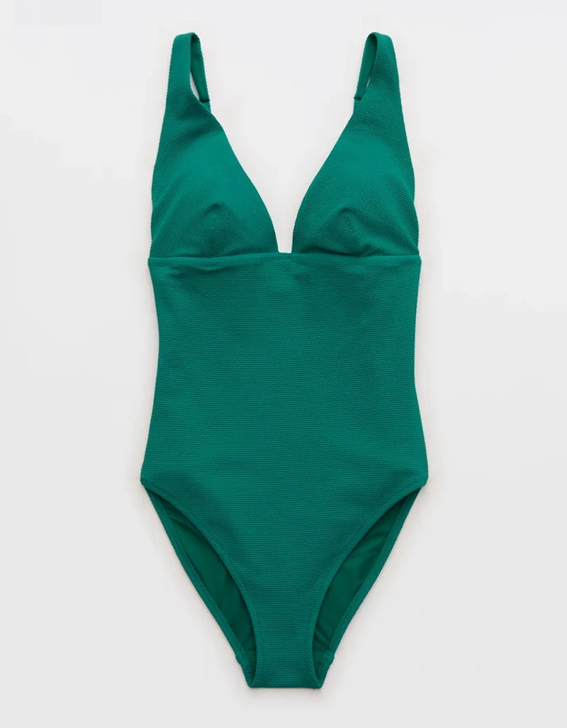 Aerie Pique Full Coverage One Piece Swimsuit