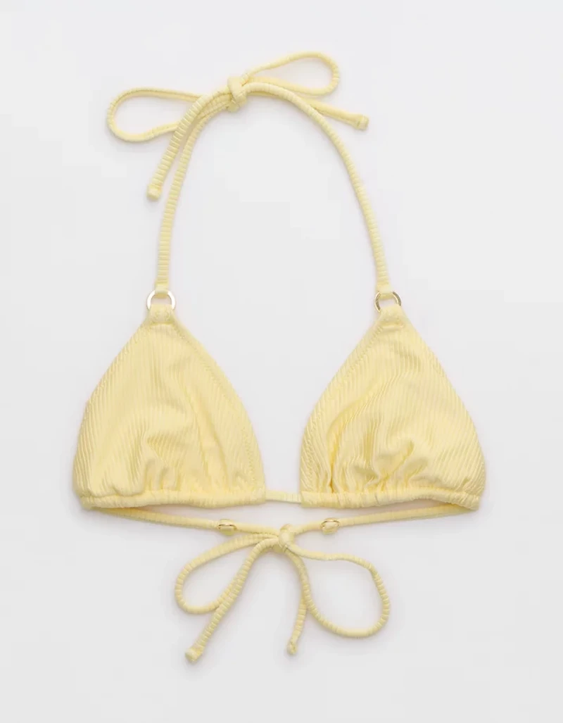 Aerie Shine Rib String Triangle Bikini Top