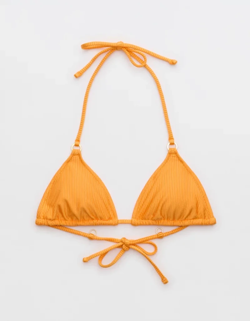 Aerie Shine Rib String Triangle Bikini Top