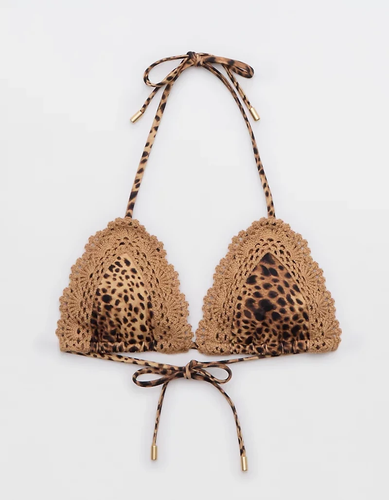 Aerie The Sun-Lover Crochet Trim Bikini Top