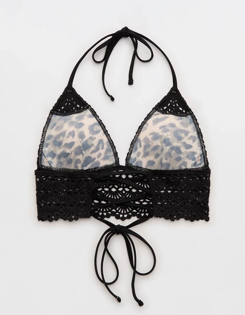 Aerie Longline Crochet Triangle Bikini Top