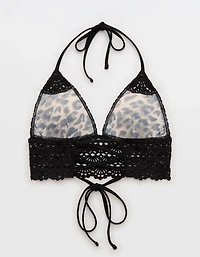 Aerie Longline Crochet Triangle Bikini Top