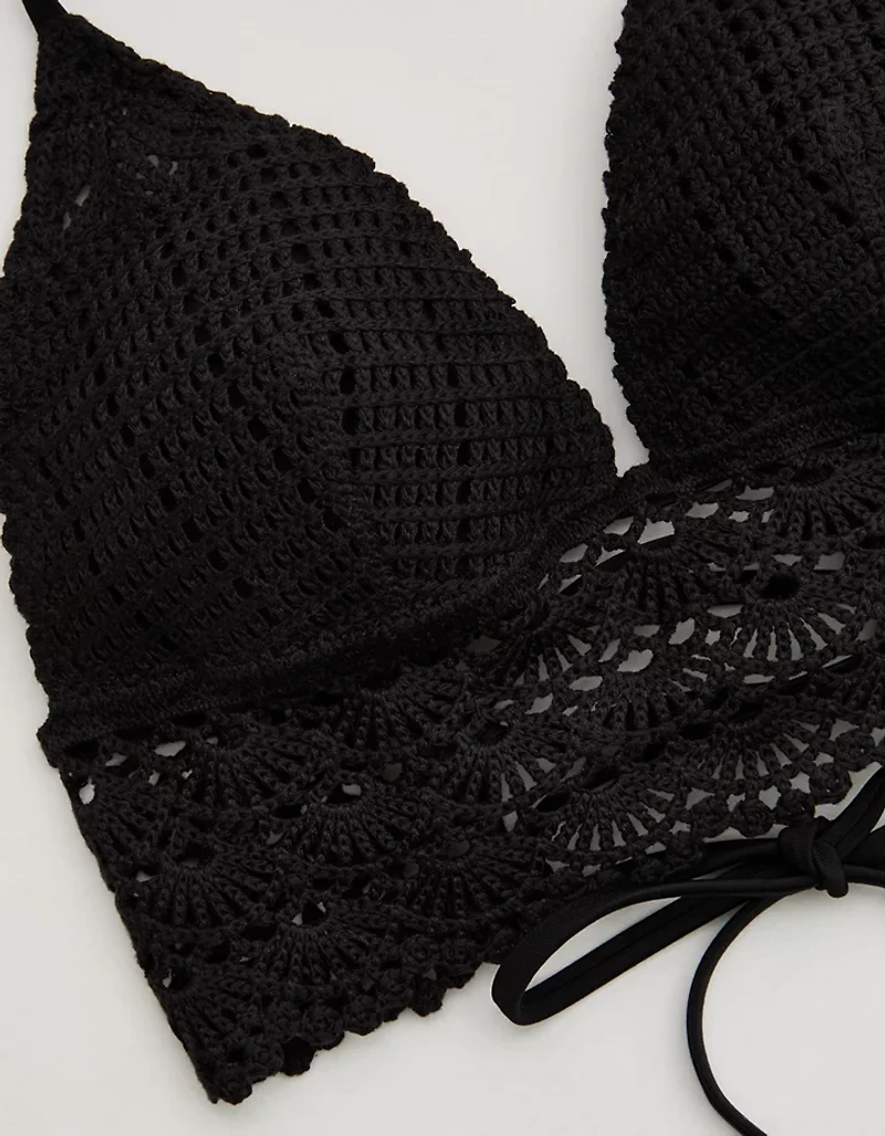 Aerie Longline Crochet Triangle Bikini Top