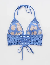 Aerie Crochet Triangle Longline Bikini Top