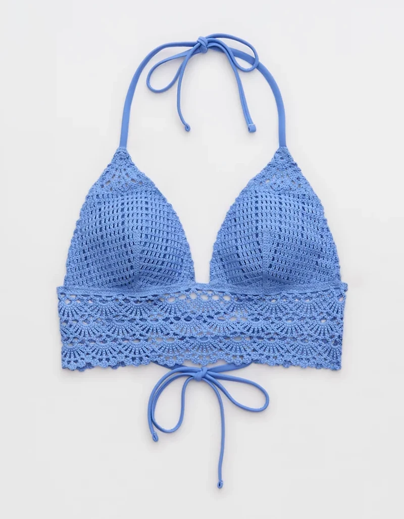 Aerie Crochet Triangle Longline Bikini Top
