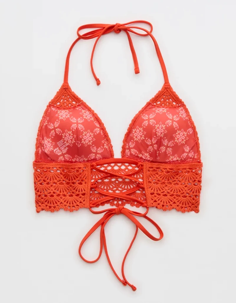 Aerie Longline Crochet Triangle Bikini Top