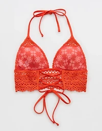 Aerie Longline Crochet Triangle Bikini Top