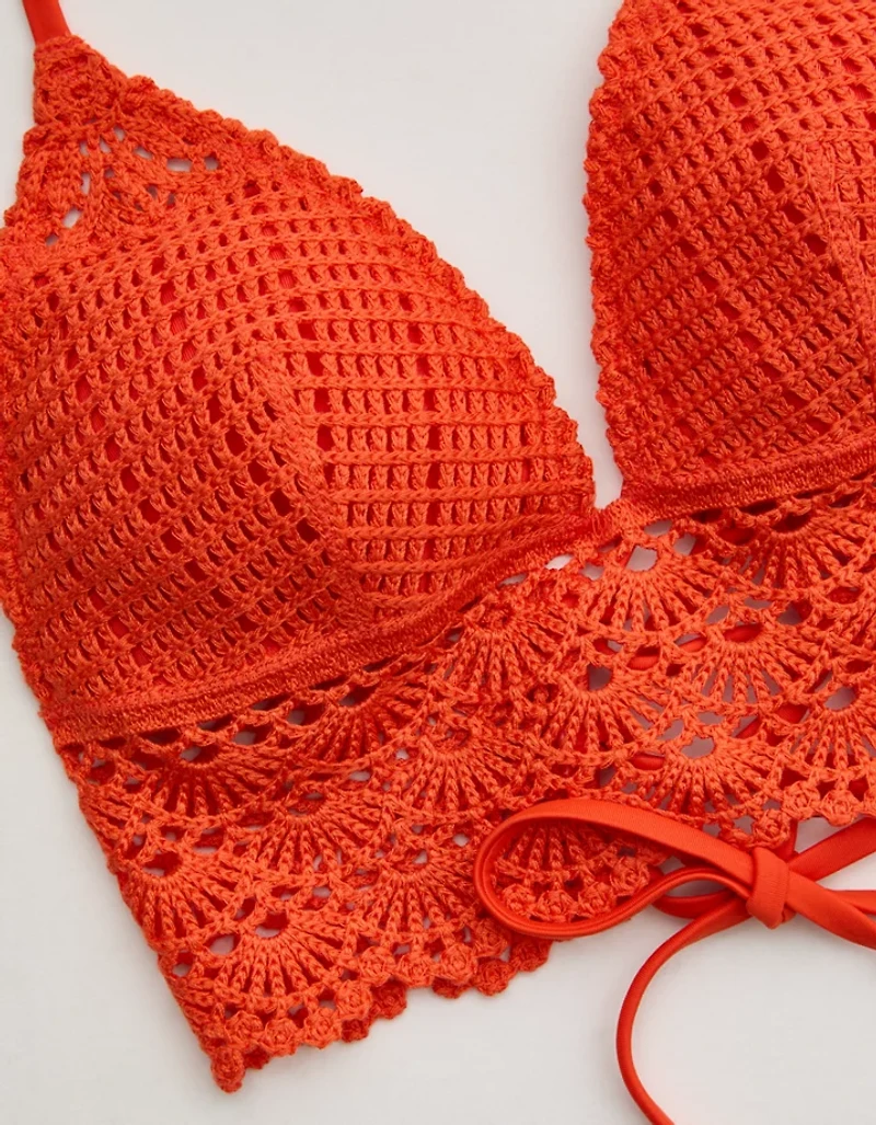 Aerie Longline Crochet Triangle Bikini Top