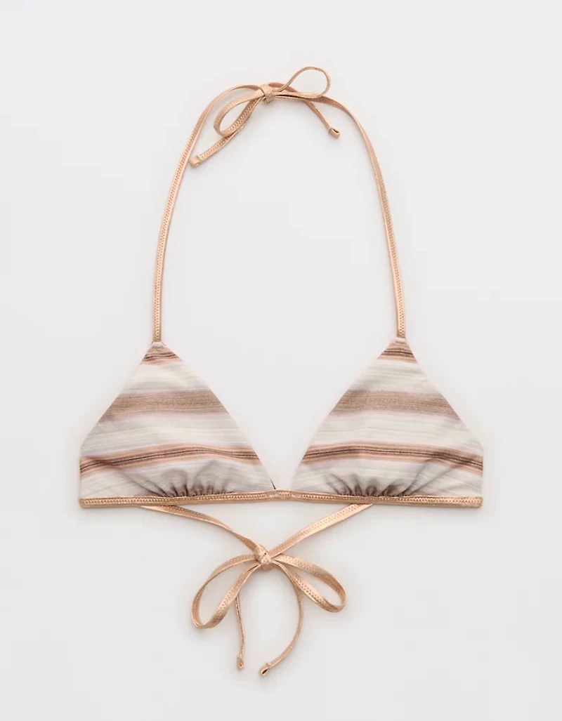 Aerie Reversible Metallic Binding Halter Triangle Bikini Top
