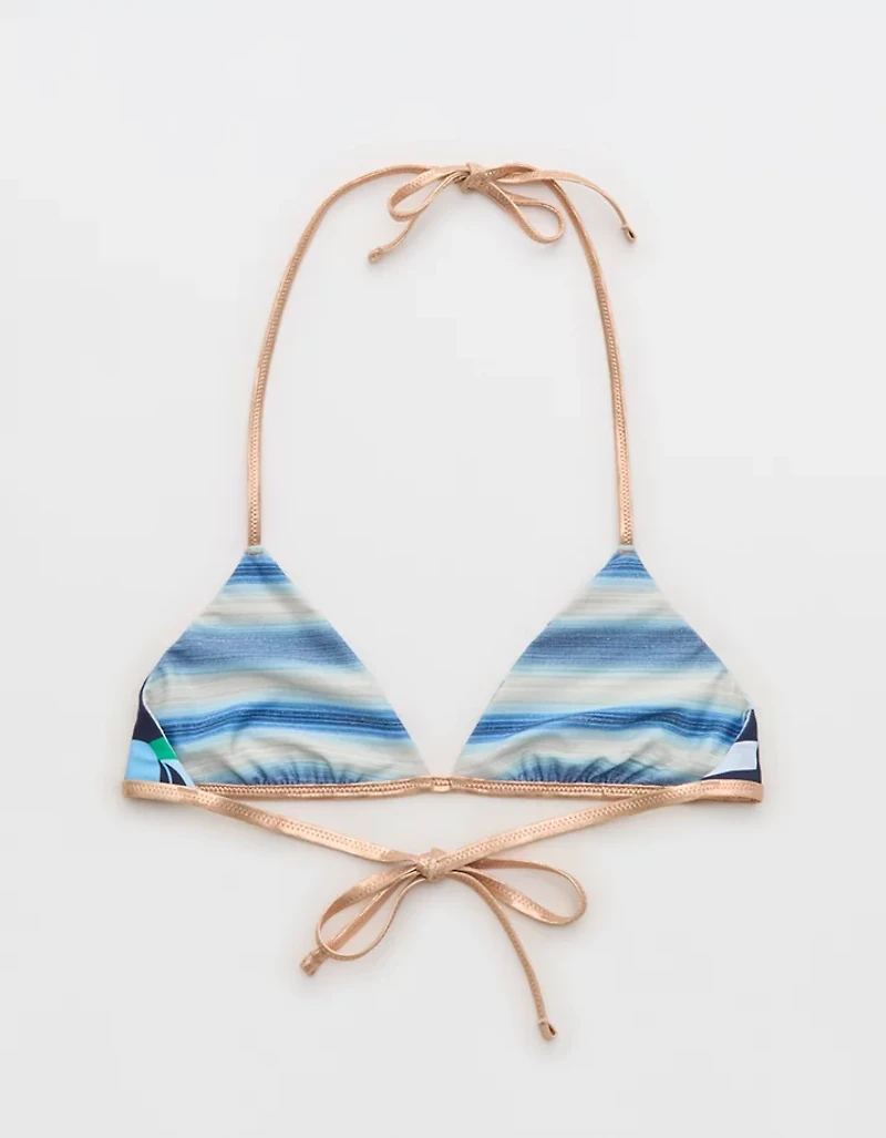 Aerie Reversible Metallic Binding Halter Triangle Bikini Top