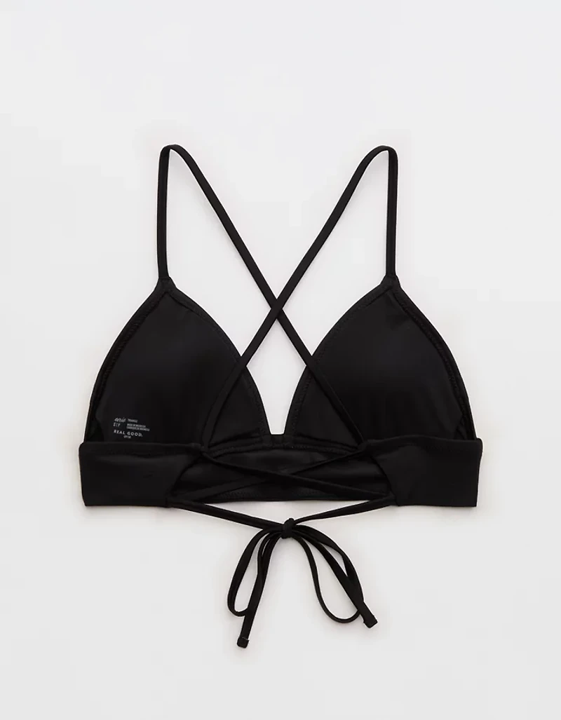 Aerie Lace Up Longline Triangle Bikini Top