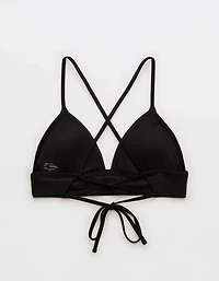 Aerie Lace Up Longline Triangle Bikini Top