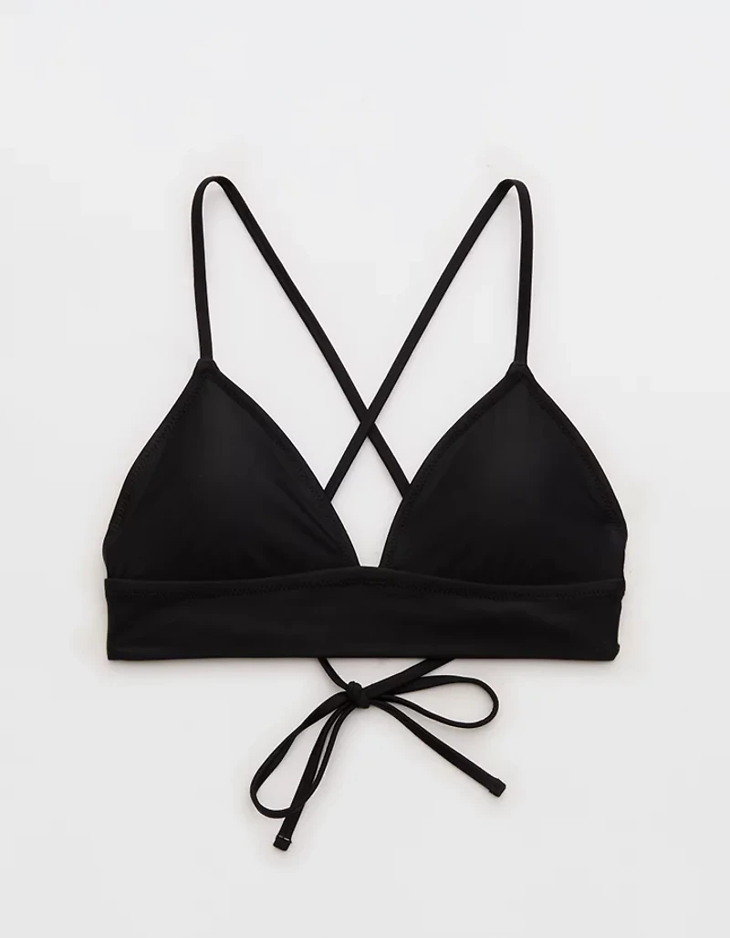 Aerie Lace Up Longline Triangle Bikini Top