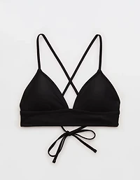 Aerie Lace Up Longline Triangle Bikini Top