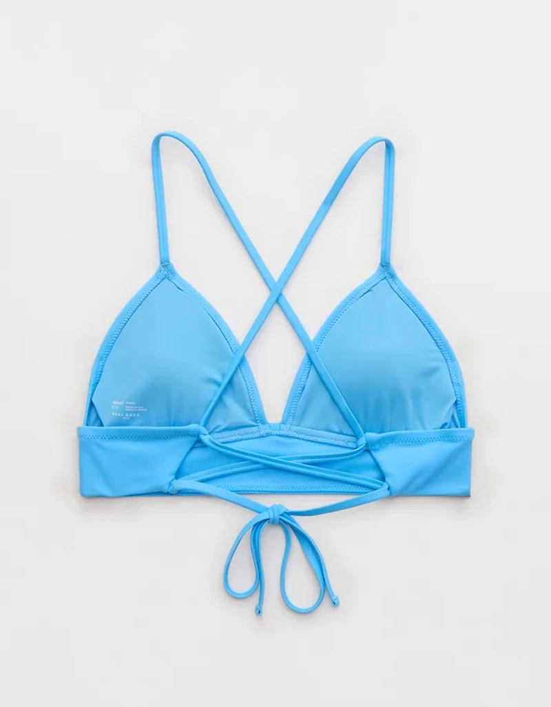 Aerie Lace Up Longline Triangle Bikini Top