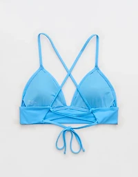 Aerie Lace Up Longline Triangle Bikini Top