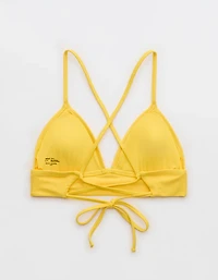 Aerie Lace Up Longline Triangle Bikini Top