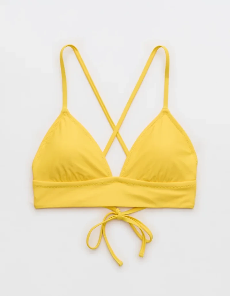 Aerie Lace Up Longline Triangle Bikini Top
