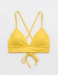 Aerie Lace Up Longline Triangle Bikini Top