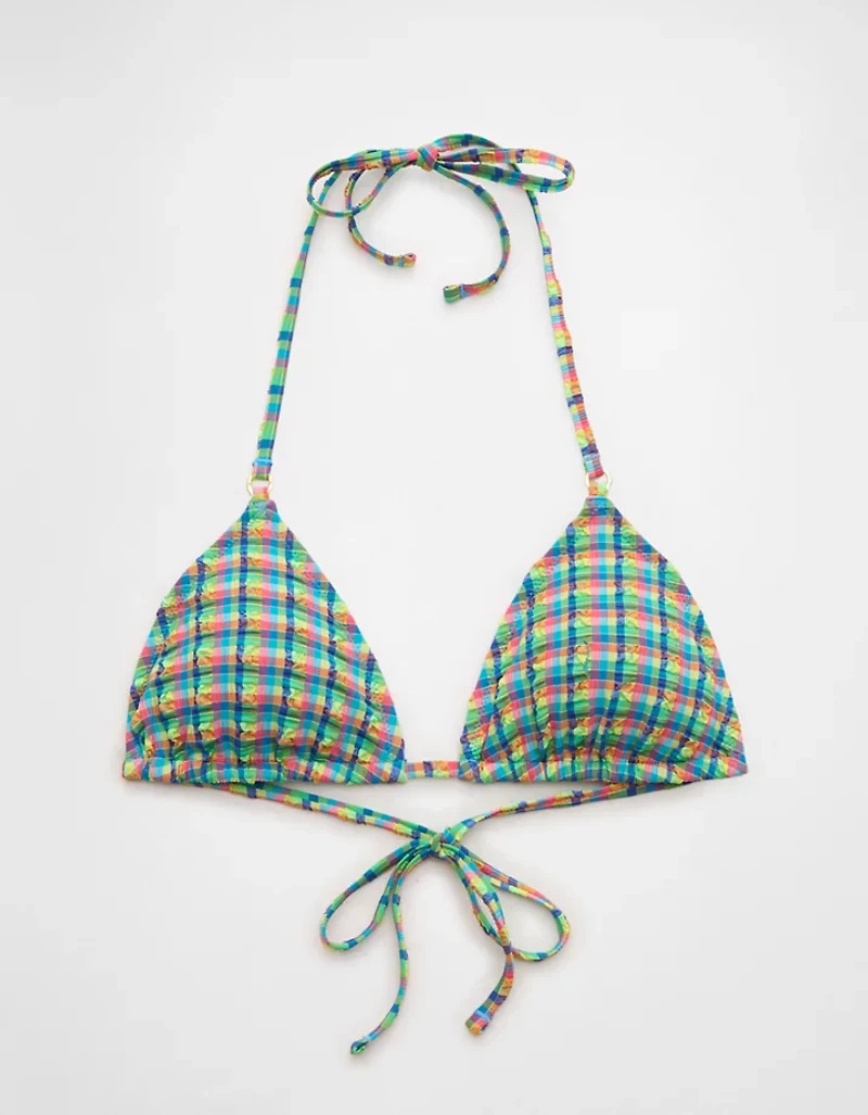 Aerie Seersucker String Triangle Bikini Top