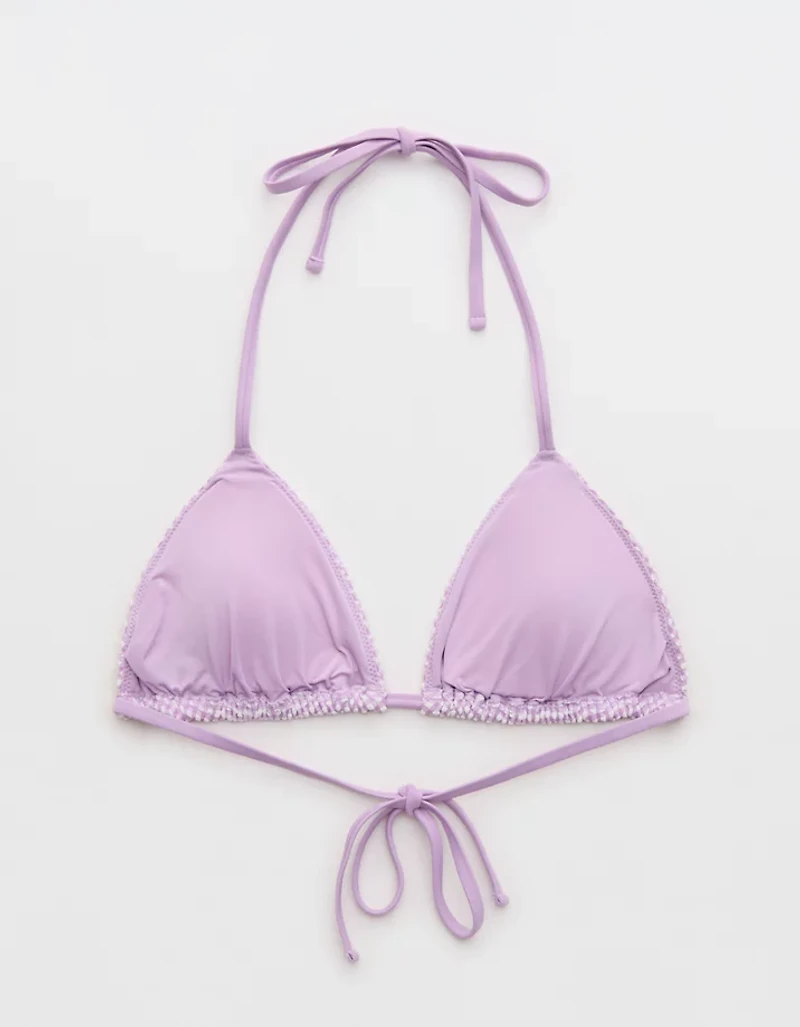 Aerie Seersucker String Triangle Bikini Top