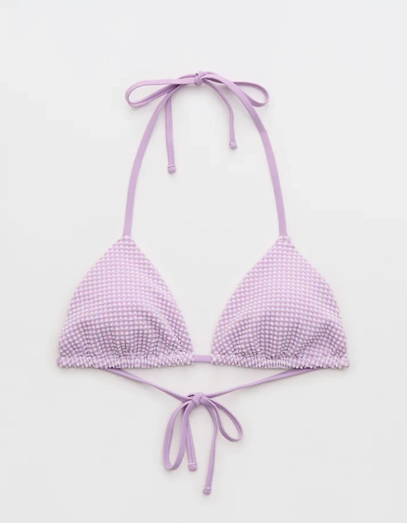 Aerie Seersucker String Triangle Bikini Top