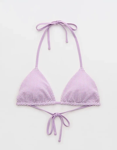 Aerie Seersucker String Triangle Bikini Top