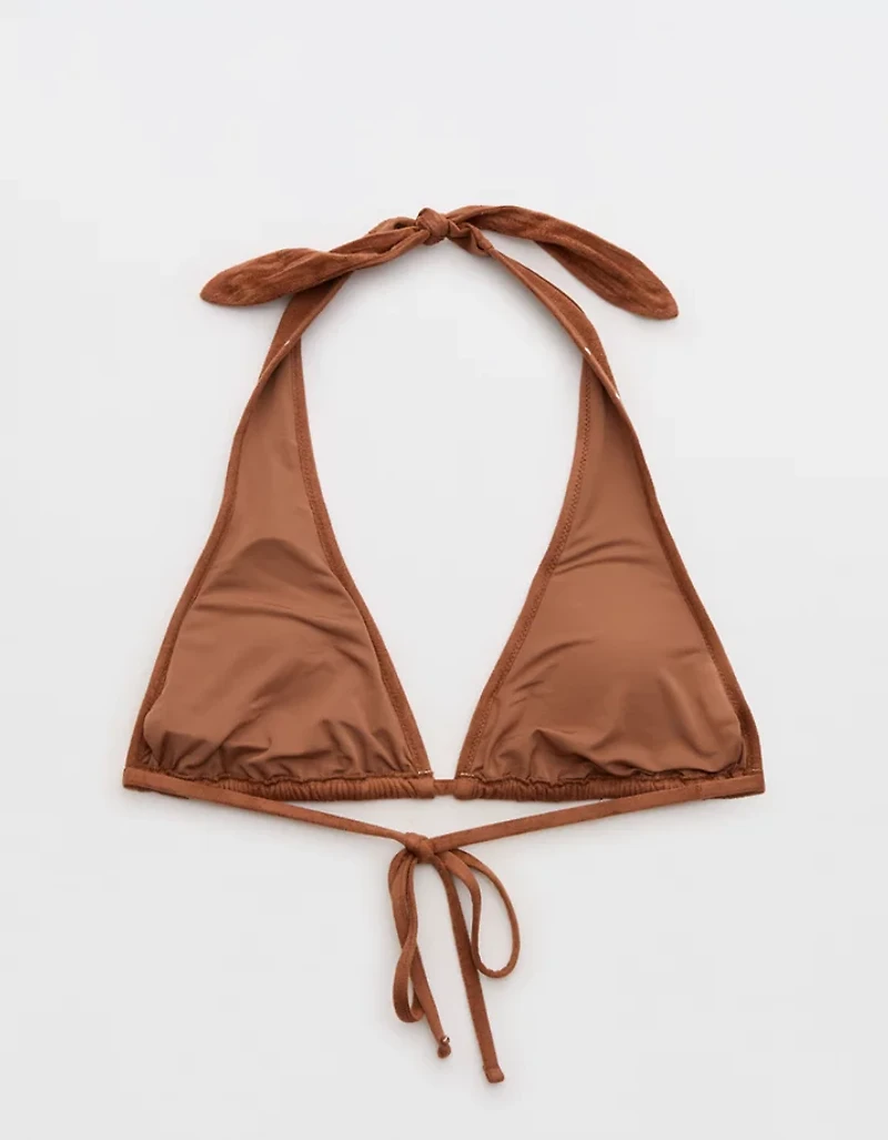 Aerie Suede Halter Voop Bikini Top