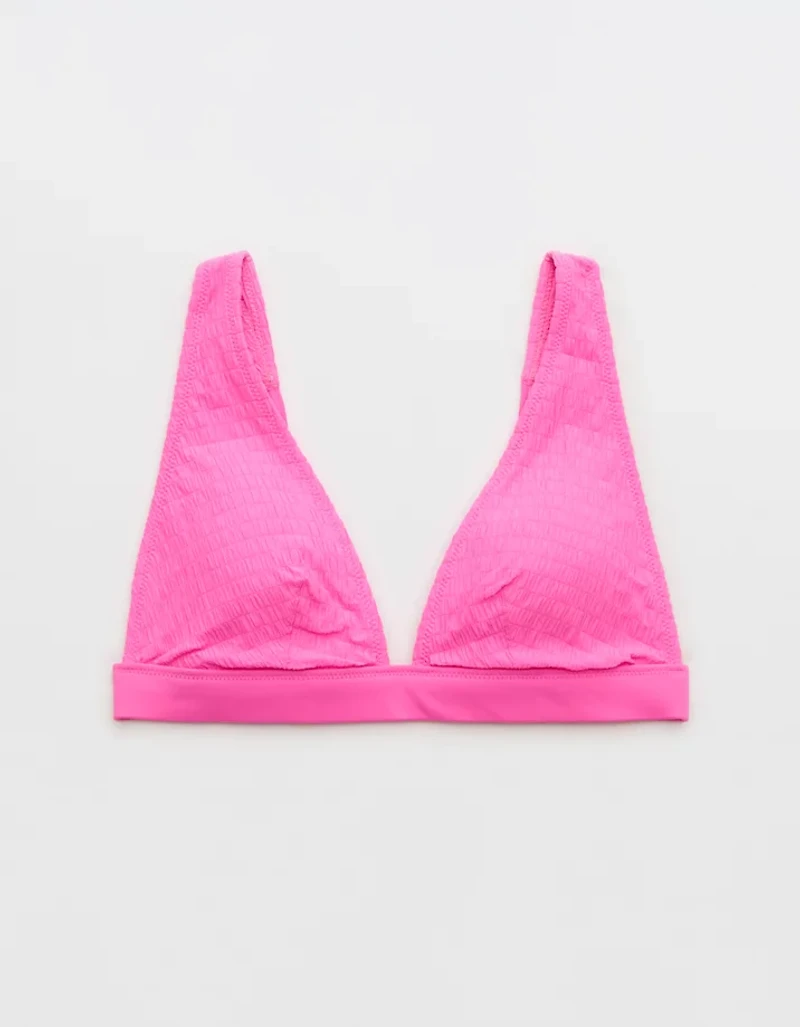 Aerie Banded Plunge Smocked Bikini Top