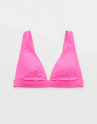 Aerie Banded Plunge Smocked Bikini Top