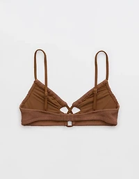 Aerie Crinkle Lace Up Scoop Bikini Top