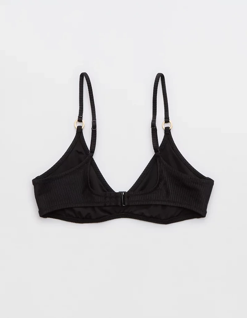 Aerie Beach Babe Shine Rib Voop Bikini Top