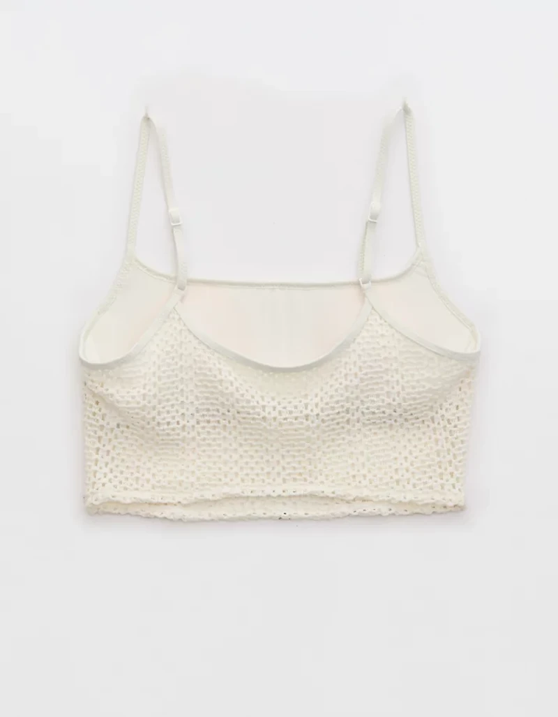 Aerie Cloudweave Crochet Longline Scoop Bikini Top