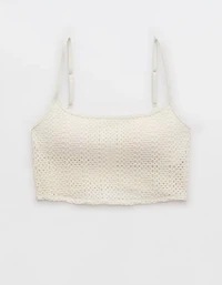 Aerie Cloudweave Crochet Longline Scoop Bikini Top