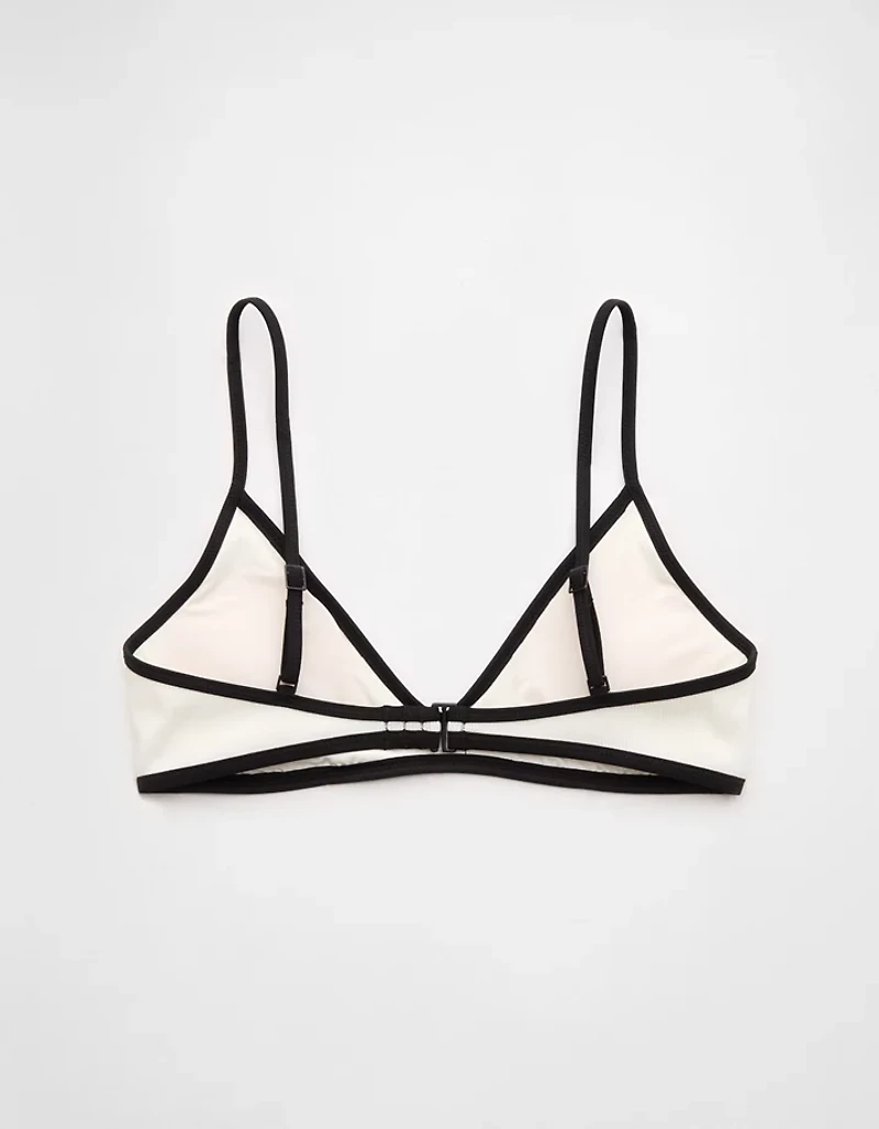 Aerie Skinny Strap Voop Ribbed Bikini Top