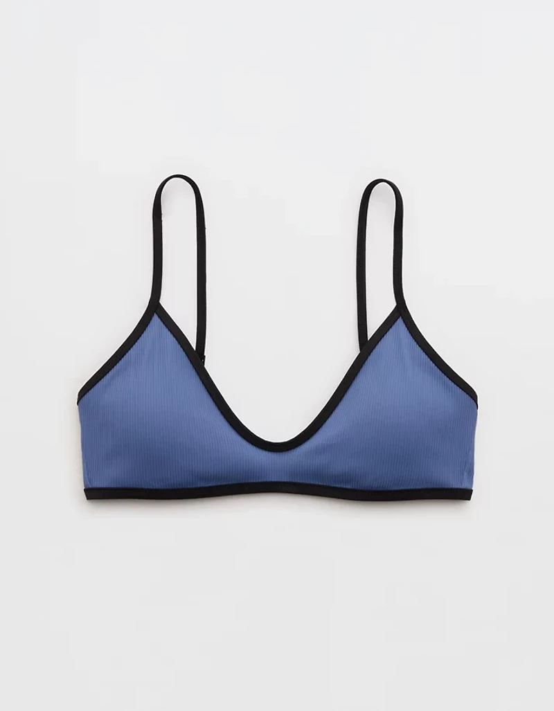 Aerie Skinny Strap Voop Ribbed Bikini Top