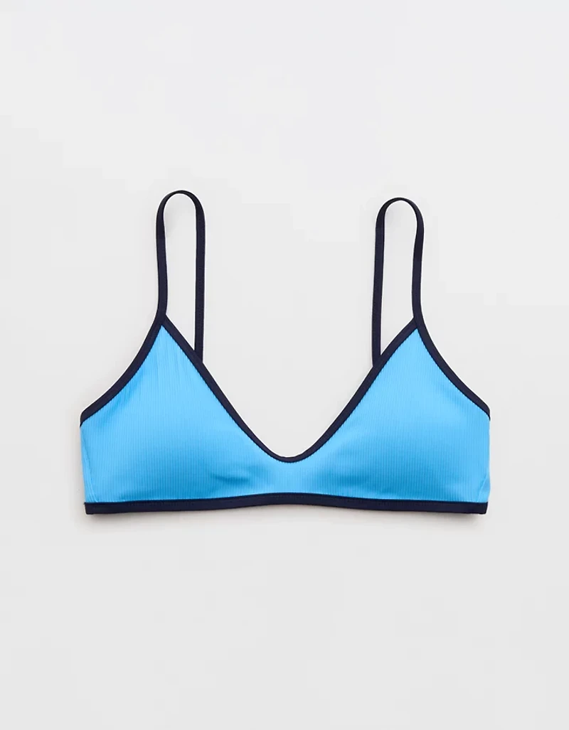 Aerie Skinny Strap Voop Ribbed Bikini Top