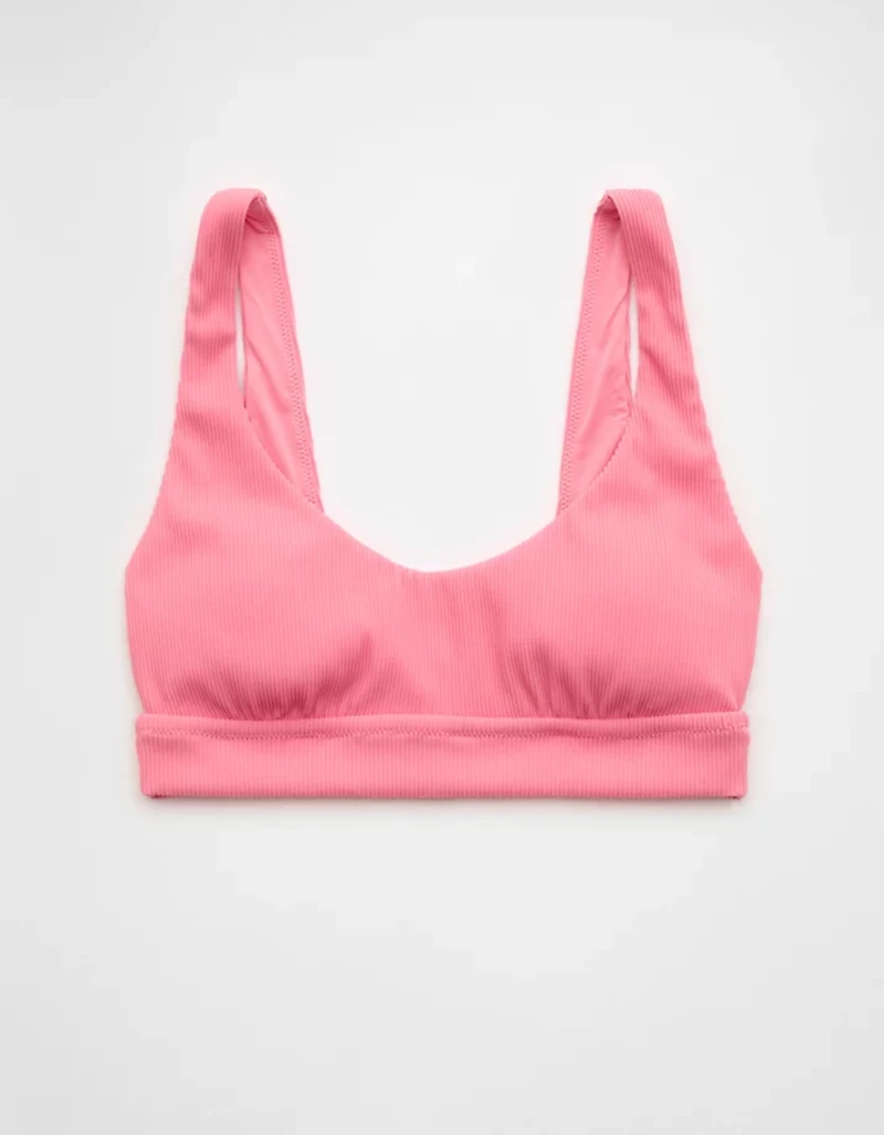Aerie Banded Wide Strap Scoop Ribbed Bikini Top