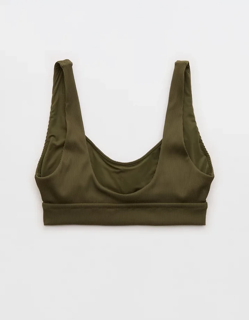 Aerie Banded Wide Strap Scoop Ribbed Bikini Top