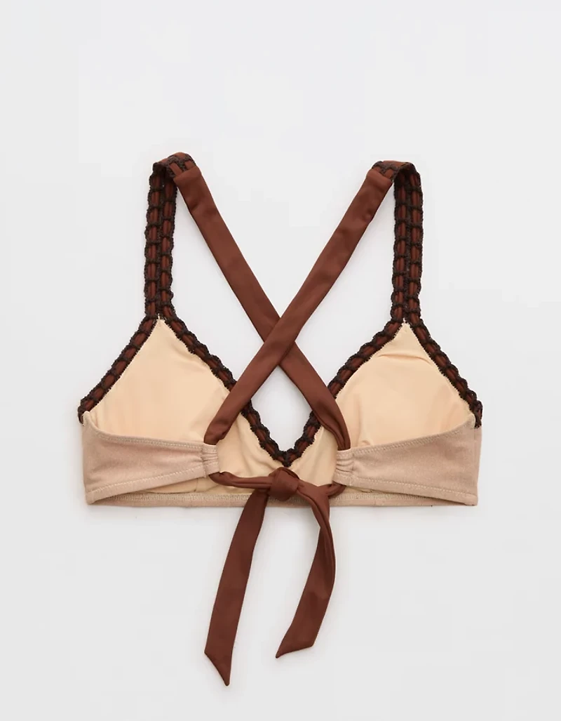 Aerie Crochet Skinny Strap Voop Bikini Top