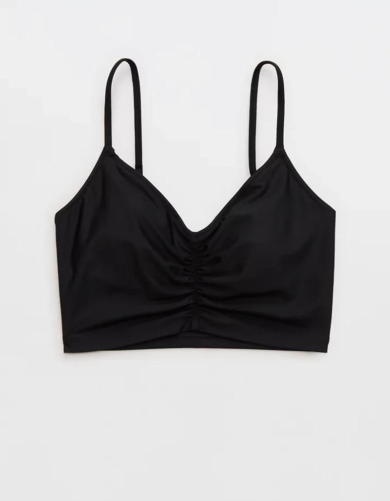 Aerie Ruched Longline Scoop Bikini Top