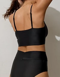 Aerie Ruched Longline Scoop Bikini Top