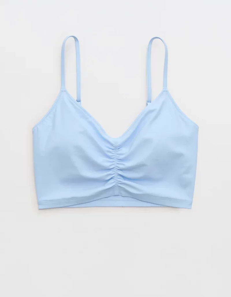 Aerie Ruched Longline Scoop Bikini Top