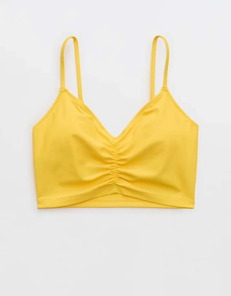 Aerie Ruched Longline Scoop Bikini Top